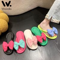 2023 Summer Bow Flip Flops Women Ladies Cute Soft Sole Eva Beach Slippers Fashion Sandals House Bathroom Non-Slip Shoes Slides