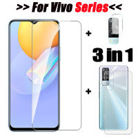 3in1สำหรับ Vivo Y31 2021 Y20 Y20i Y1s V20 V20se V20 Pro 5G 2020แก้วคลุมทั้งหมดเลนส์กล้องถ่ายรูป Protector + ฟิล์มคาร์บอนไฟเบอร์กลับ + 9H กระจกเทมเปอร์แบบเต็มหน้าจอฟิล์มป้องกันสำหรับ Vivoy31 Y 20 V20pro