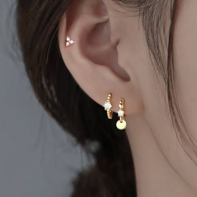 【YP】 New Gold Color Hoop Earrings Small Round Cartilage Earring Piercing Jewelry