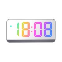 Digital Alarm Clock Voice Control Teperature Date Snooze Night Mode Table Clock 12/24H Function At Night LED Clock