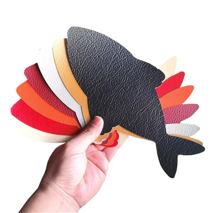 Sticky leather sofa leather fabrics from cartoon fish leather bed shear