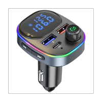 Car Bluetooth 5.0 FM Transmitter Audio Receiver Dual USB Digital Display PD QC3.0 Fast Charger Car MP3 Player