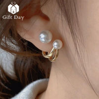 【Gift Day】New Korean Simple Temperament Design Pearl Geometric Earring Irregular Stud Earrings For Women Girls Jewelry Gift