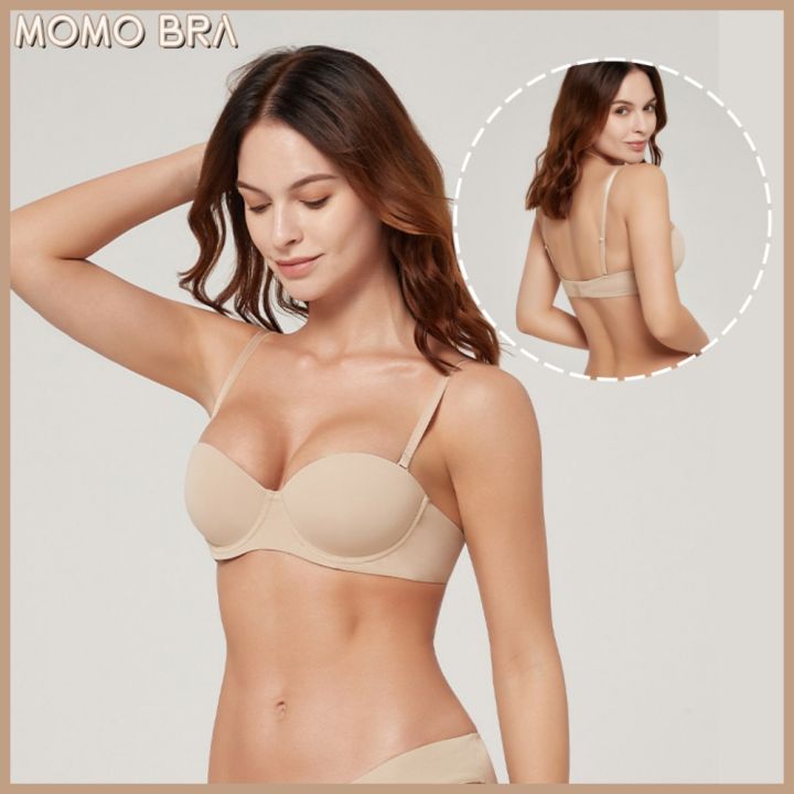 MOMO Woman Seamless Bra Half Cup Small Breasts Push Up Bra Top Support  Steel Ring Sexy Underwear
