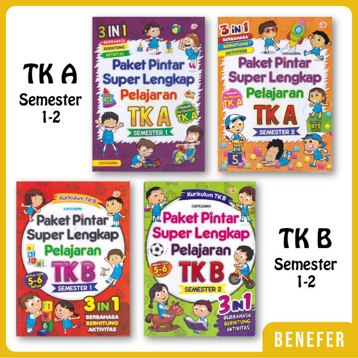 Buku Paket Pintar Super Lengkap Pelajaran TK A-B Semester 1-2 | Lazada ...