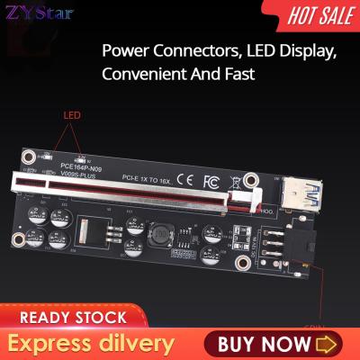ZYStar PCI-E ไรเซอร์การ์ด PCIe เพื่อ16X สาย USB3.0สำหรับช่องเสียบ SD การ์ดขุด GPU