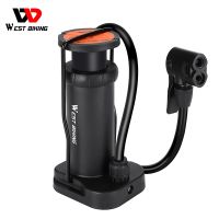 【CW】 WEST BIKING Portable Bike Foot Pump MTB Road Bicycle Pump Presta  amp; Schrader Dunlop Valve Cycling Tire Air Inflator