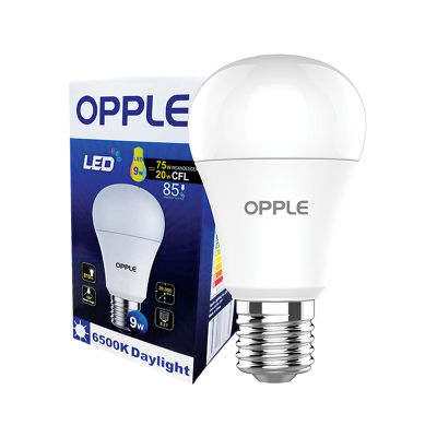 หลอดไฟ LED 9 วัตต์ Daylight OPPLE รุ่น Ecomax A60 E27 [ส่งเร็วส่งไว มีเก็บเงินปลายทาง]