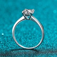 Smyoue White Gold 2ct 100% Moissanite Engagement Ring for Women S925 Sterling Silver Lab Diamond Promise Wedding Band Jewelry