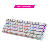 (ในสต็อก) Motospeed CK62แบบมีสายไร้สายบลูทูธคีย์บอร์ด61คีย์ RGB Backlit Gaming Office Keypad Anti-Ghosting สำหรับแล็ปท็อป PC **