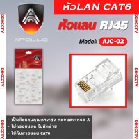 หัวแลน Plug RJ45 CAT6 (50ตัว/Pack) ยี่ห้อ apollo รหัสAJC-02 คุณภาพดี ทนทาน