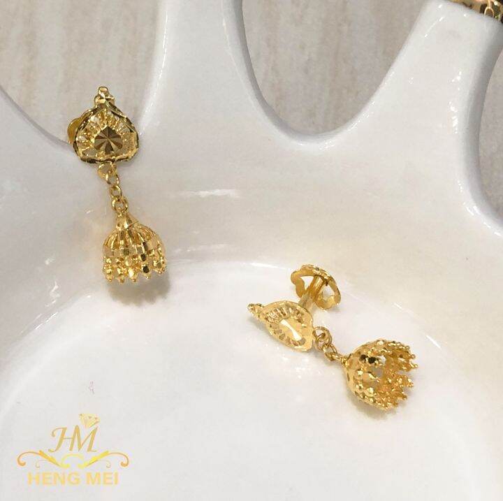 Hengmei 916 Gold 22k Gold Jimikki Earring Subang Jimikki Lazada