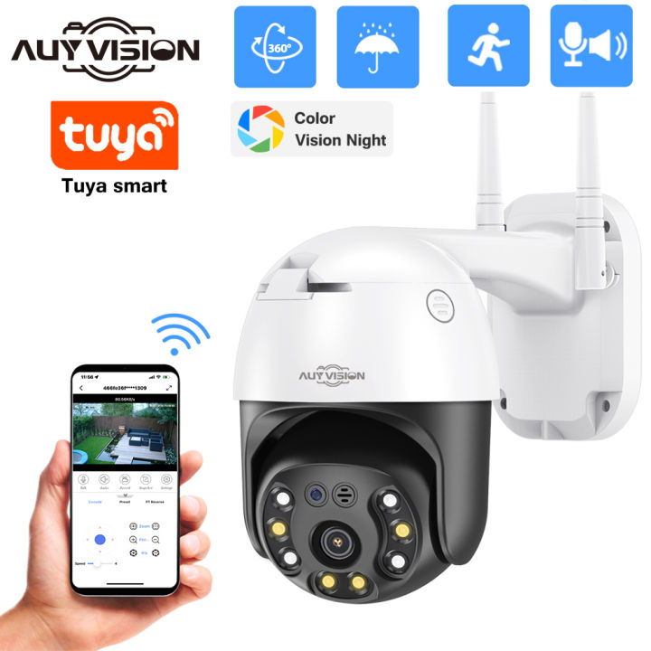 Tuya 5MP Wireless Outdoor Security Camera WIFI IP66 Waterproof AI Tracking  Remote Access 360° PTZ Wifi Surveillance Smart Camera