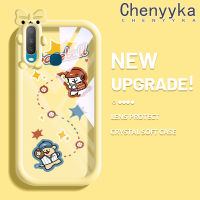 เคส Chenyyyka สำหรับ VIVO Y12 Y15 Y12i Y17 Y3 Y3s Y11 2019การ์ตูนเบสบอลหมีใหม่กันกระแทกเคสมือถือใสสร้างสรรค์น่ารักมอนสเตอร์ตัวเล็กเลนส์กล้องถ่ายรูปเคสป้องกันปลอกซิลิโคนใสนุ่ม