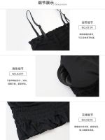 【Ready】? New style pleated summer Korean version of ice silk tube top girl elastic camisole female ruffles ins style underwear female