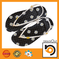 BlackOut Flipper Slingback / พื้นเดซี่ดำ(หูขาว)