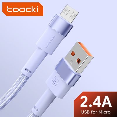 [HOT RUXMMMLHJ 566] Toocki ปลั๊กไมโคร USB สาย2.4A Fast Charging ข้อมูลสายชาร์จสำหรับซัมซุง Xiaomi Redmi Nokia Android ที่ชาร์จไมโครยูเอสบี Kabel ลวด