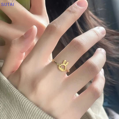 💖【Lowest price】SUTAI แหวนกระต่ายเครื่องประดับการ์ตูนอะนิเมะสวยงามน่ารักปรับเพื่อนเพื่อนได้ของขวัญสำหรับผู้หญิง