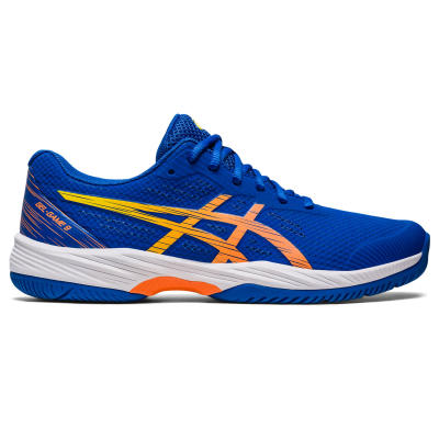 ASICS :  GEL-GAME 9 MEN CPS รองเท้า ผู้ชาย รองเท้าผ้าใบ รองเท้าเทนนิส ของแท้  TUNA BLUE/SUN PEACH