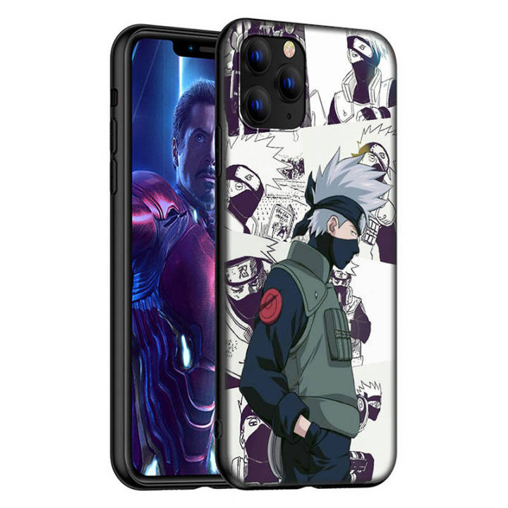 casing-หรับ-iphone-11-12-mini-x-xs-xr-pro-max-6-6s-7-8-6-7-8-plus-5-5s-se-2020-el63-kakashi-naruto-pattern-phone-เคสโทรศัพท์-อ่อนนุ่ม-tpu-black-ปก