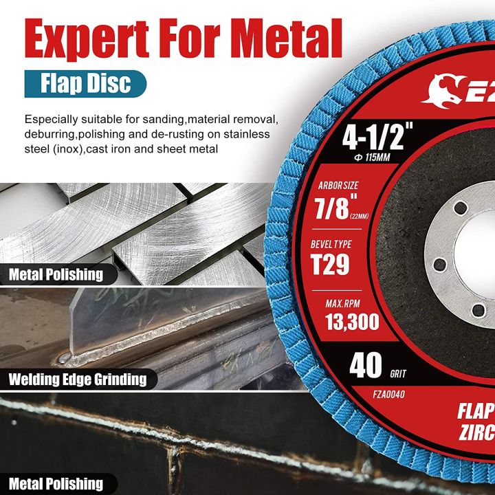 ezarc-จานทรายเรียงซ้อน10ชิ้น4-1-2x7-8นิ้วเซอร์โคเนียชนิดจานเจียร29กับกรวด80สำหรับสแตนเลสเหล็กหล่อแผ่นโลหะ