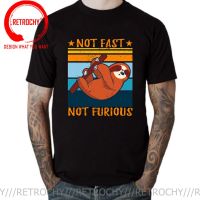 Funny Not Fast Not Furious Kawaii Sloth T-Shirt Casual Cute Sloth T Shirt Men Cool Streetwear Tee Shirt Summer Hip Hop Tops Tees