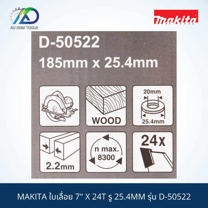 makita-ใบเลื่อย-7-x-24t-รู-25-4mm-รุ่น-d-50522-new-แบบมีดเล็บคาร์ไบท์-สินค้าแท้-100