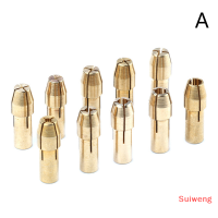 Suiweng หัวจับทองเหลืองเครื่องเจาะขนาดเล็กชัคคอลเล็ก0.5-3.2มม. เส้นผ่าศูนย์กลาง4.8มม. 10 11ชิ้นสำหรับอุปกรณ์เสริมเครื่องมือไฟฟ้าสว่าน Dremel