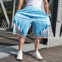 【TG-youzan】 Summer over-the-Knee Basketball Mens Shorts Fat Guy Wide Leg Large Trunks Hip Hop plus Size Street Ball Sports Cropped Pants Men KIjl x1