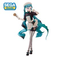 ของเล่นโมเดลพีวีซีตัวตุ๊กตาอะนิเมะแท้ SPM 21Cm ตุ๊กตาน่ารัก SEGA Vocaloid Hatsune Miku ขม Patissier SPM