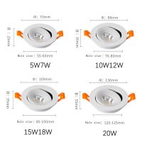 หรี่แสงได้ Led ดาวน์ไลท์ปิดภาคเรียนนำจุดไฟเพดานมุมปรับ7W10W12W15W20W แสงในร่มสำหรับห้องนั่งเล่นห้องครัว