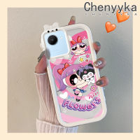 เคส Chenyyyka สำหรับ Realme C30 C30s Narzo 50i Prime Case เคสการ์ตูน Kuromi ลายดอกไม้สีสันสดใสน่ารัก Little Monster เลนส์กล้องถ่ายรูปแบบนิ่มซิลิโคนเคสใสกันกระแทกแบบใสง่าย