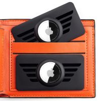 ﺴ 2Pack AirTag Apple Wallet Case Cover for Air tag Holder Protective GPS Tracker Credit Card Size Wallet Case Holder AirTags Purse