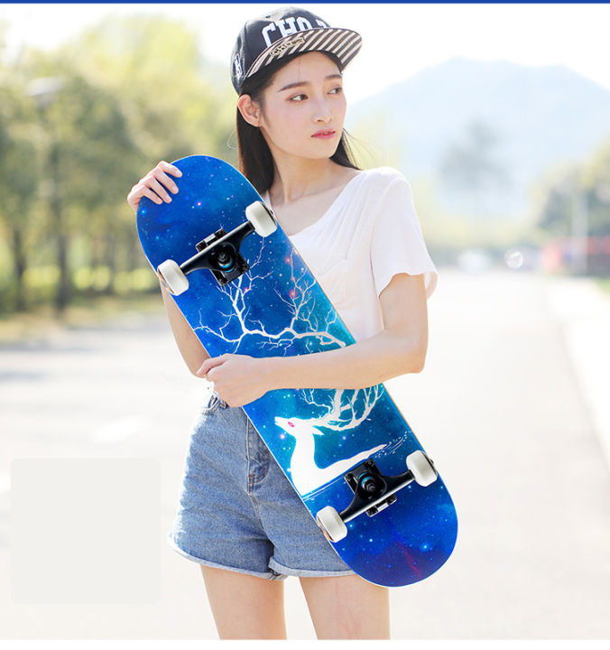 สเก็ตบอร์ด-สเก็ตบอร์ด-double-rocker-skateboard-เซิร์ฟสเก็ต-มืออาชีพ-80cm-4-ล้อ-แข็งแรงไม่เป็นสนิม-ล้อpu-สเก็ตบอร์ดถูกๆ-ราคาส่ง