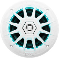 BOSS Audio Systems MRGB65 6.5 Inch Marine Boat Stereo Speakers - Weatherproof, 200 Watts Per Pair, 100 Watts Each, Multi-Color Illumination, Full Range, 2 Way, Sold In Pairs, White White Speakers