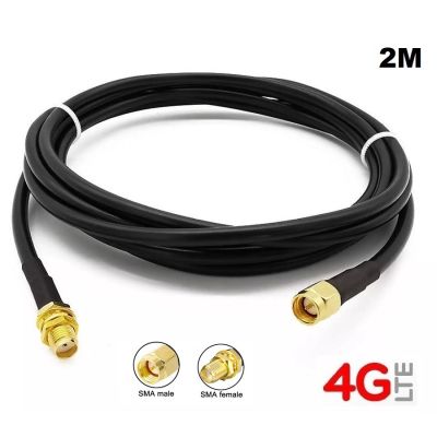 สาย RG58 Low loss 2 เมตร 4G 3G Extension Antenna Cable SMA Male to SMA Female RG58 50Ohm Coax Cable 2M