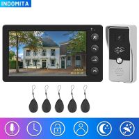 【LZ】 Wired Video Intercom for Home Outdoor Door Phone with Screen 7 Inch Monitor Street Doorbell  RFID Call Panel Open Electric Lock