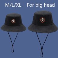 หมวก MLQ-35ใบใหญ่สำหรับผู้ชาย,หมวกหมวกถังชาวประมงหมวกกันแดดผู้หญิงขนาดใหญ่56-63ซม. หมวกถักแบบปานามาพร้อมหมีแบบปักหมวกกันลม