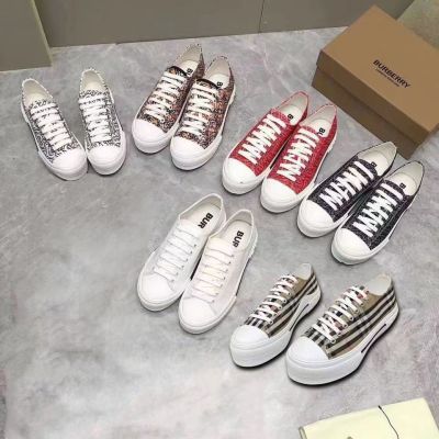 Explosive burberryˉcanvas shoes womens 2023 spring and summer new flat casual sneakers super hot breathable all-match camouflage shoes