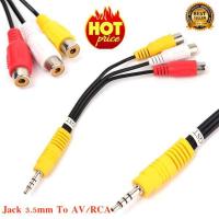 Jack 3.5mm TO Mini AV Male to 3RCA Female M/F Audio Video Cable Stereo Adapter Cord