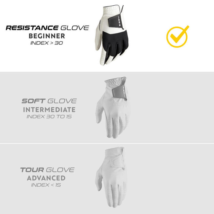 พร้อมส่ง-ถุงมือกอล์ฟสำหรับผู้ชายถนัดซ้าย-ความทนทานสูง-mens-golf-left-handed-resistance-glove-white-and-black