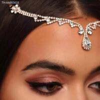 ☎▥◐ Retro romantic shiny crystal zircon Bridal Hair chain women 39;s wedding dress Rhinestone forehead with hair accessories