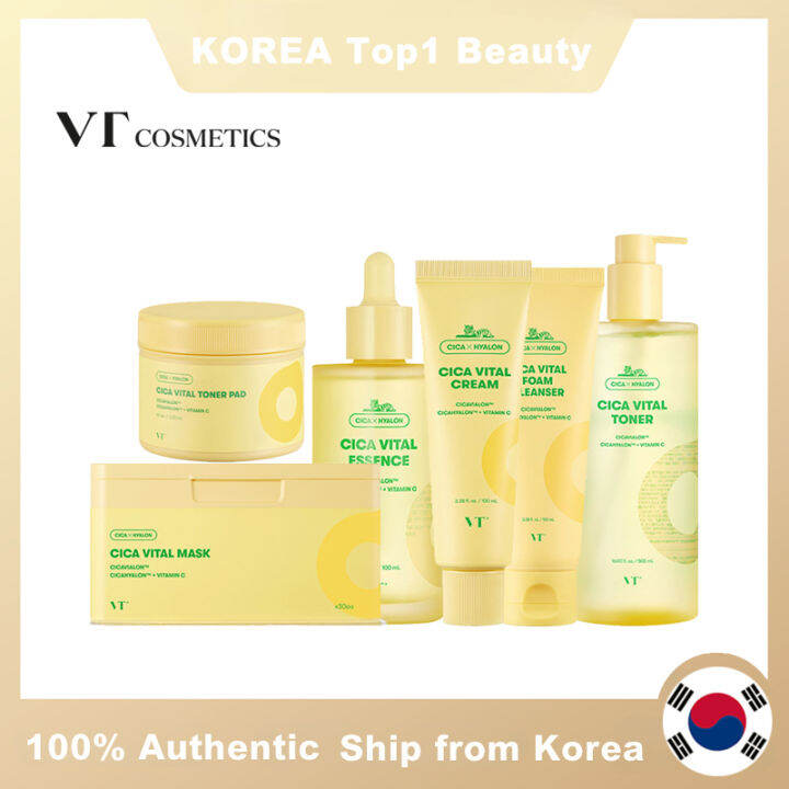 VT COSMETICS Cica Vital Skincare Yuja Vitamin Brightening Skincare Line  (Toner Foam Cleanser Cream Essence Toner Pad Facial Masksheet) VT  Lazada