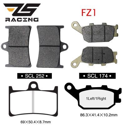 รถแข่ง ZS สำหรับยามาฮ่า FZ1ชุดผ้าเบรกแผ่นเบรกมอเตอร์ไซค์หน้าและผ้าเบรกหลัง3คู่กึ่งโลหะ1 2006-2015