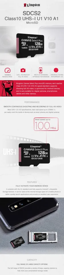 Kingston 256GB Canvas Select Plus UHS-I microSDXC Memory Card