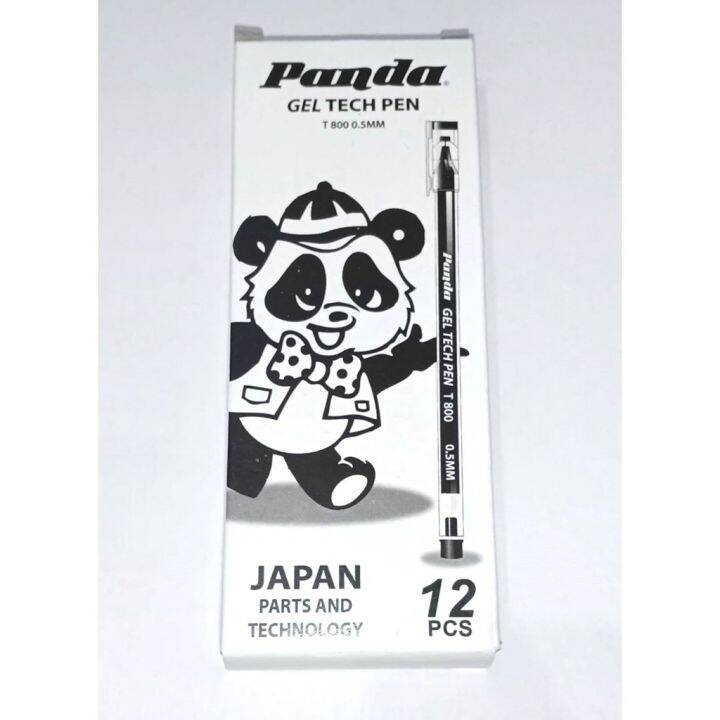 1Box/12Pcs BLACK Color ink PANDA Gel Tech pen 0.5 mm, gel pen , sign ...