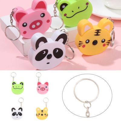 【CW】Tool Keychain Soft Ruler Automatic Stretch Ruler Measuring Ruler Sewing Measure Ruler Cartoon Animal Tape Measure