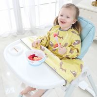 Newborn Long Sleeve Bib Coverall with Table Cloth Cover Baby Dining Chair Gown Waterproof Saliva Towel Burp Apron Food 39XF