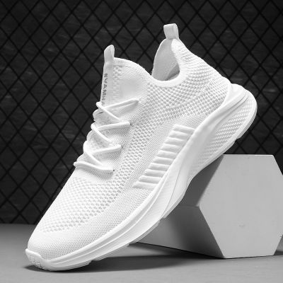HUCDML White Sneakers Shoes for Men Breathable Casual Couple Sports Running Walking Shoes Big Size Tenis Masculino 35-47