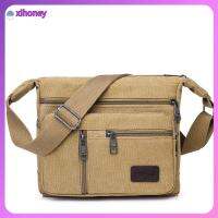 XIHONEY ผ้าใบแคนวาส กระเป๋าแบบสะพายไหล่ กระเป๋าโท้ท ลำลองแบบสบายๆ กระเป๋า Crossbody กระเป๋าแมสเซนเจอร์ ทนต่อการสึกหรอ กระเป๋าใส่เครื่องมือ สำหรับผู้ชาย